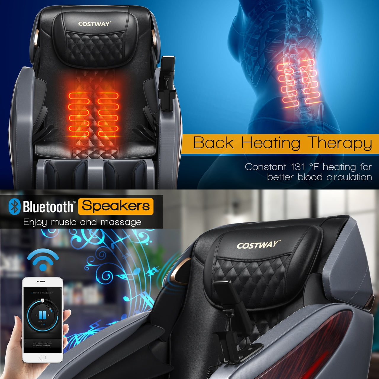 Enjoyment 05 - 3D SL Track Thai Stretch Zero Gravity Full Body Massage Chair Recliner - Gallery View 3 of 13