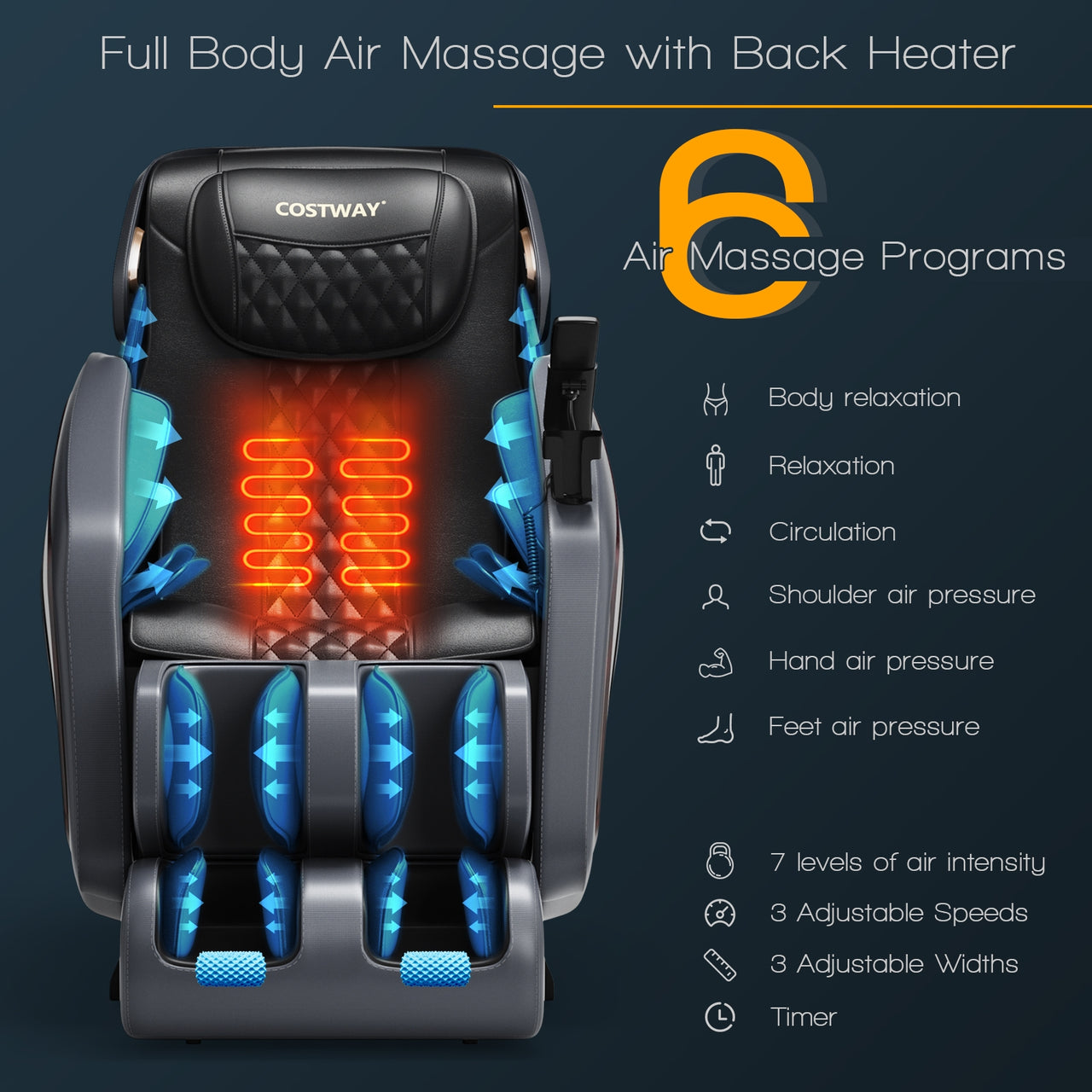 Enjoyment 05 - 3D SL Track Thai Stretch Zero Gravity Full Body Massage Chair Recliner - Gallery View 9 of 13
