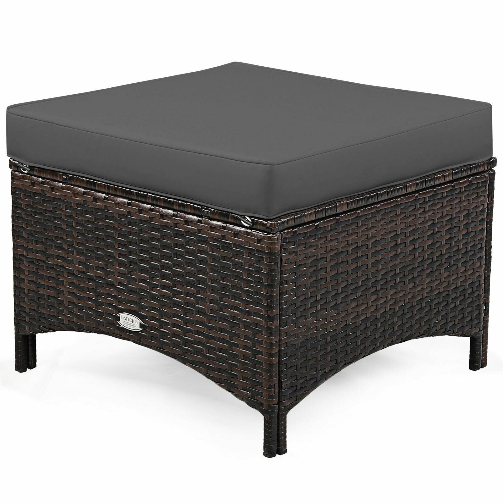 5 Pieces Patio Rattan Sofa Set with Cushion and Ottoman, Gray Outdoor Sectionals at Gallery Canada