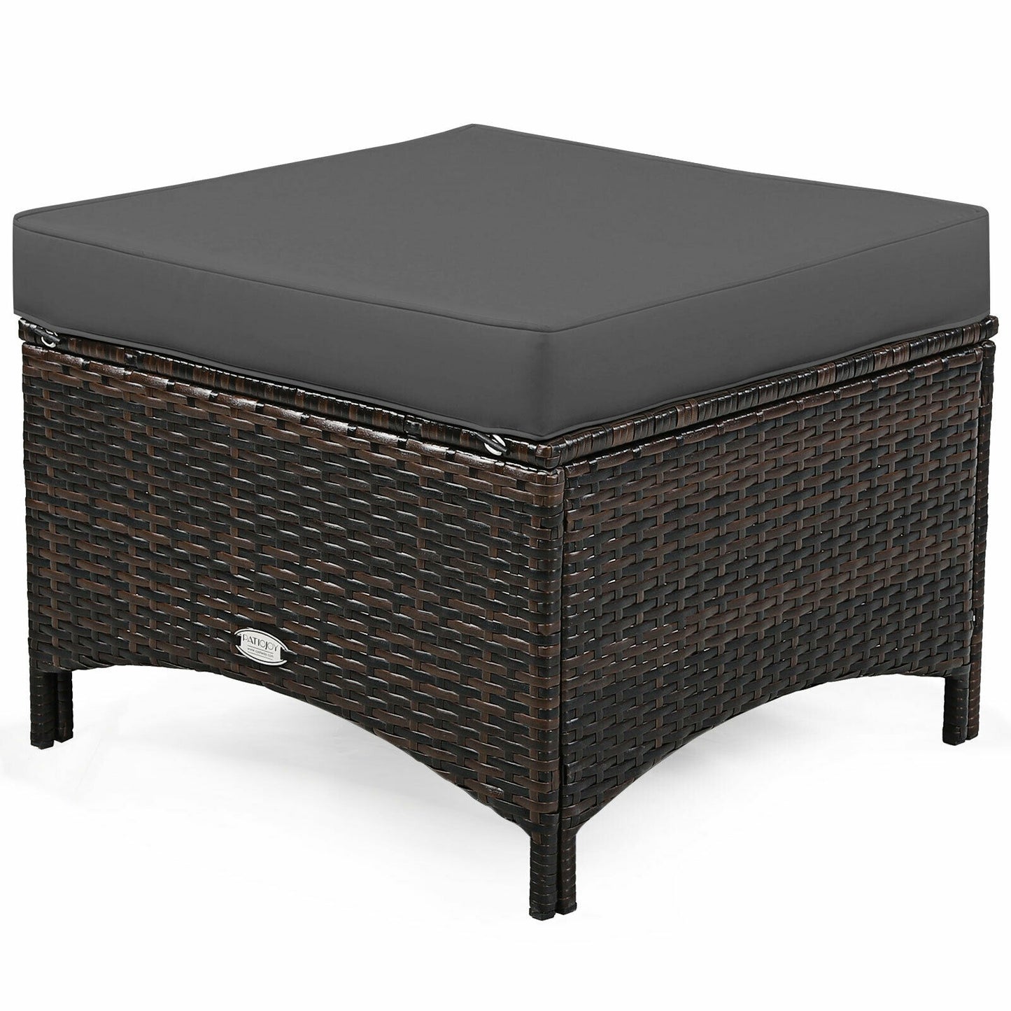 5 Pieces Patio Rattan Sofa Set with Cushion and Ottoman, Gray Outdoor Sectionals at Gallery Canada