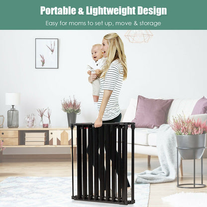 6 Panel Wall-mount Adjustable Baby Safe Metal  Fence Barrier, Black at Gallery Canada