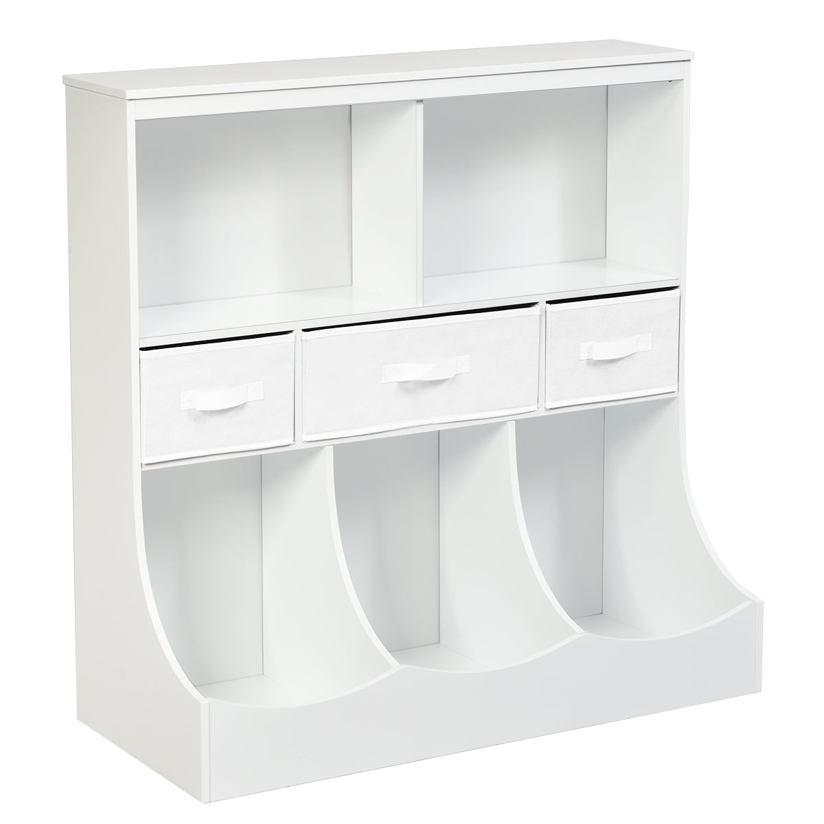 Freestanding Combo Cubby Bin Storage Organizer Unit W/3 Baskets, White Kids Storage at Gallery Canada