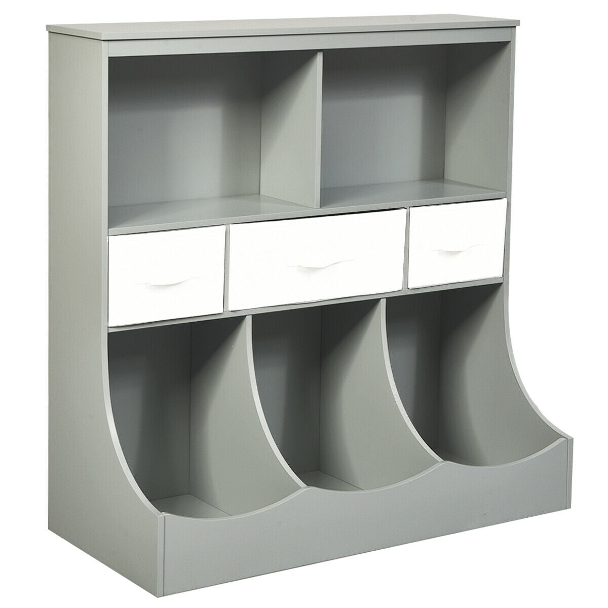 Freestanding Combo Cubby Bin Storage Organizer, 3 Baskets, Gray Kids Storage at Gallery Canada