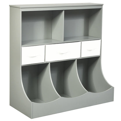 Freestanding Combo Cubby Bin Storage Organizer, 3 Baskets, Gray Kids Storage at Gallery Canada