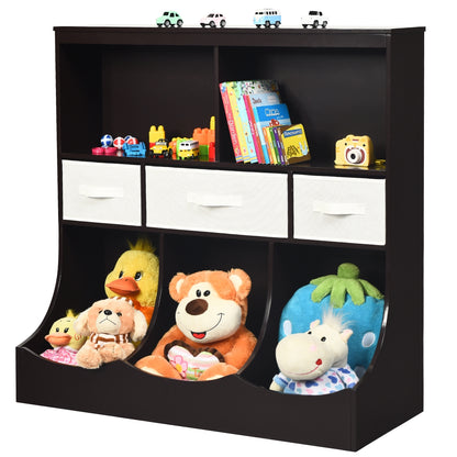 Freestanding Combo Cubby Bin Storage Organizer Unit W/3 Baskets, Brown Kids Storage at Gallery Canada