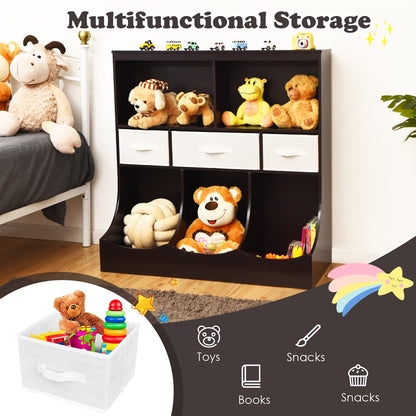 Freestanding Combo Cubby Bin Storage Organizer Unit W/3 Baskets, Brown Kids Storage at Gallery Canada