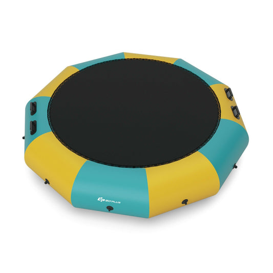 12 Feet Inflatable Splash Padded Water Bouncer Trampoline, Yellow - Gallery Canada