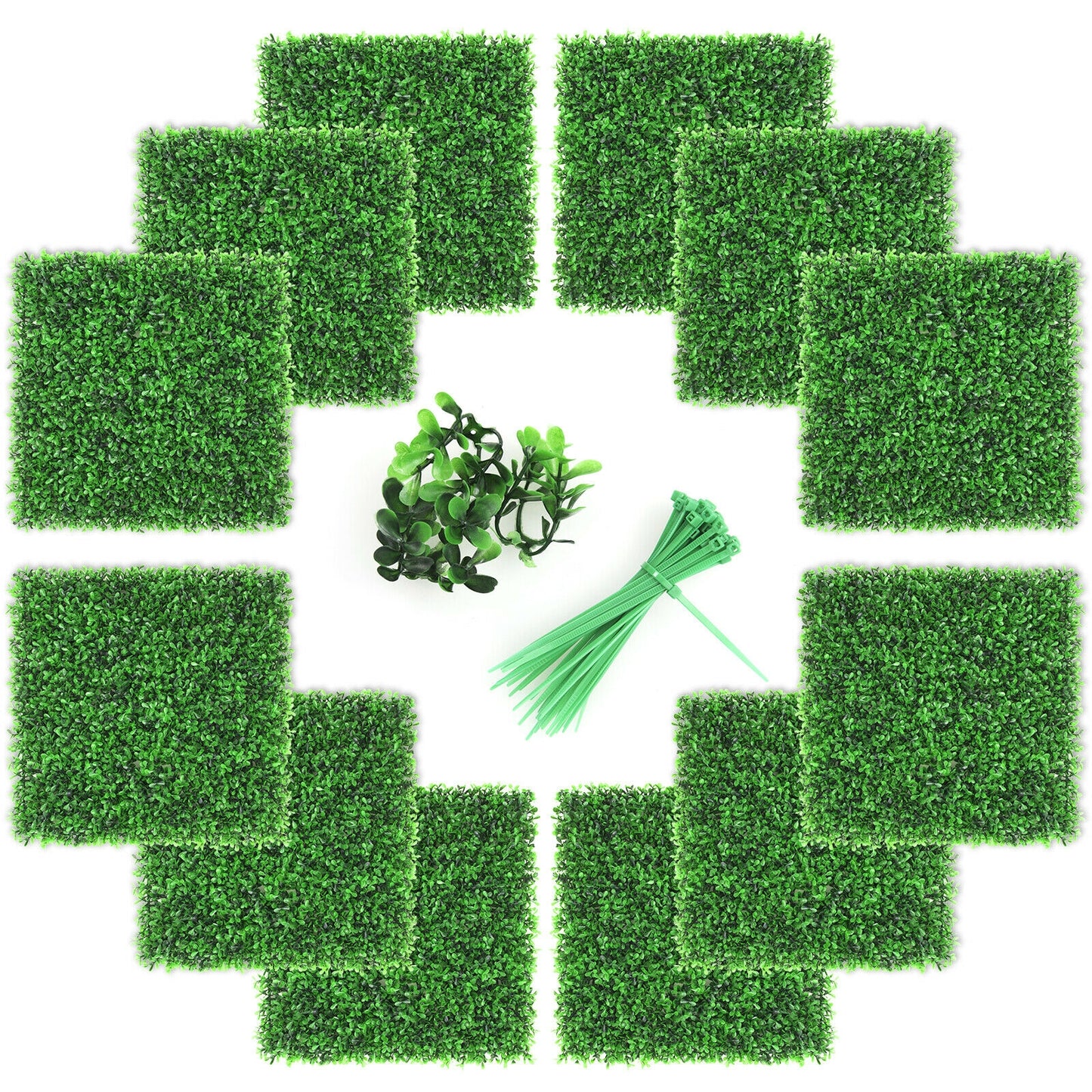 12 Pieces Artificial Peanut Leaf Hedges Panels, Green Decorative Fencing & Flooring at Gallery Canada