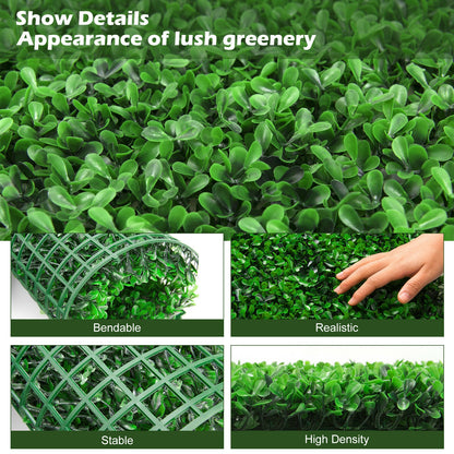 12 Pieces Artificial Peanut Leaf Hedges Panels, Green Decorative Fencing & Flooring at Gallery Canada