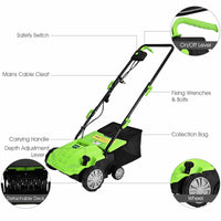 Thumbnail for 13 Inch 12 Amp Electric Scarifier with Collection Bag and Removable Blades - Gallery View 5 of 12