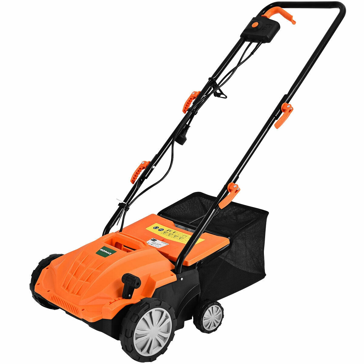 13 Inch 12 Amp Electric Scarifier, Collection Bag, Removable Blades, Orange Lawn Care Tools at Gallery Canada