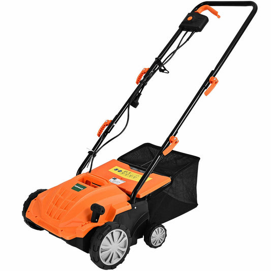 13 Inch 12 Amp Electric Scarifier, Collection Bag, Removable Blades, Orange Lawn Care Tools Orange at Gallery Canada