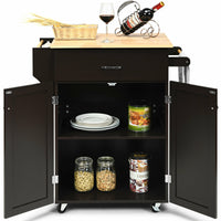 Thumbnail for Rolling Kitchen Island with Spice Rack and Adjustable Shelf - Gallery View 8 of 12