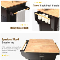 Thumbnail for Rolling Kitchen Island with Spice Rack and Adjustable Shelf - Gallery View 10 of 12