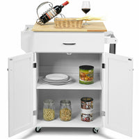 Thumbnail for Rolling Kitchen Island with Spice Rack and Adjustable Shelf - Gallery View 6 of 12