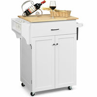 Thumbnail for Rolling Kitchen Island with Spice Rack and Adjustable Shelf - Gallery View 4 of 12