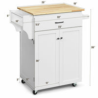 Thumbnail for Rolling Kitchen Island with Spice Rack and Adjustable Shelf - Gallery View 5 of 12