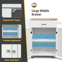 Thumbnail for Rolling Kitchen Island with Spice Rack and Adjustable Shelf - Gallery View 12 of 12