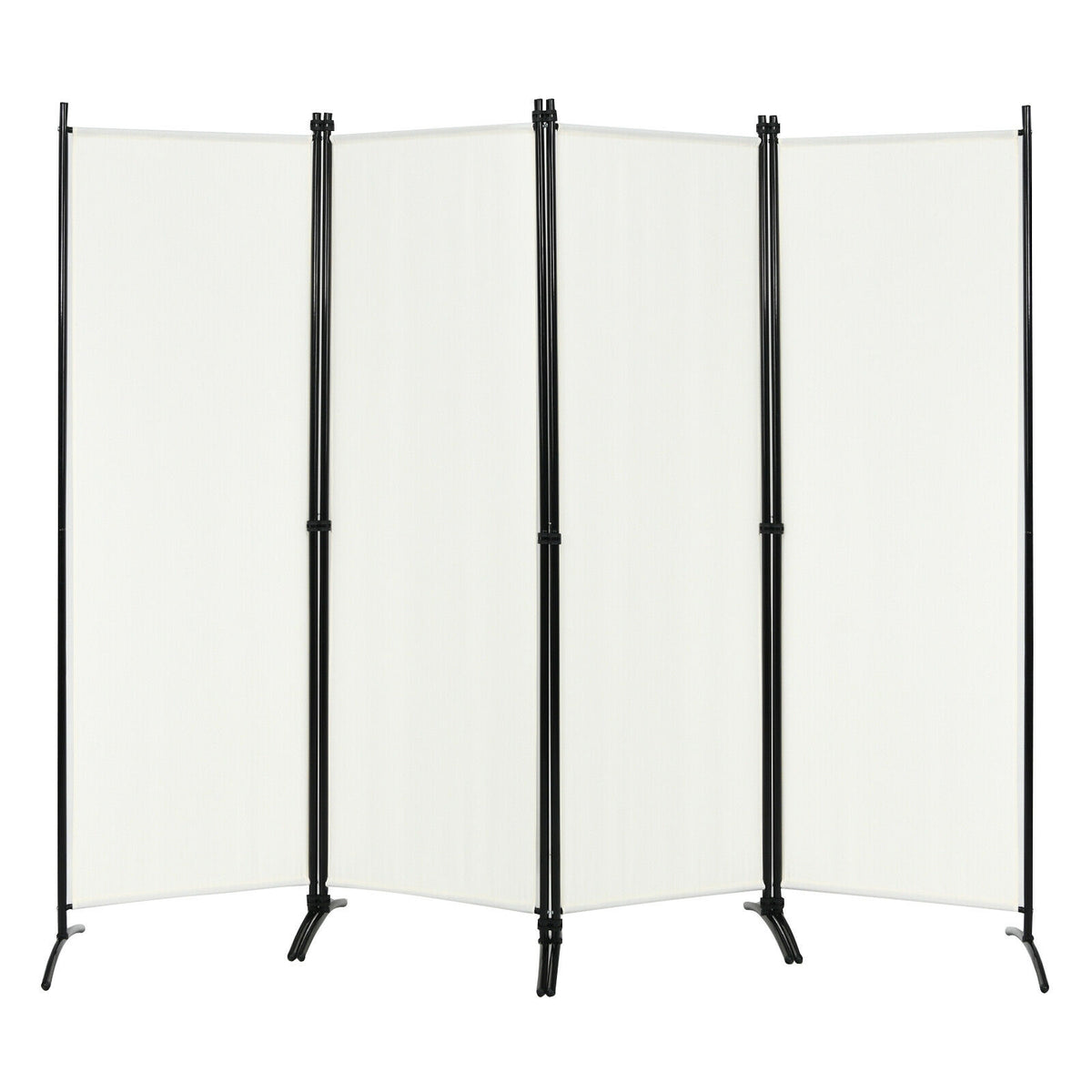 4-Panel Room Divider, Steel Frame, White Room Dividers at Gallery Canada