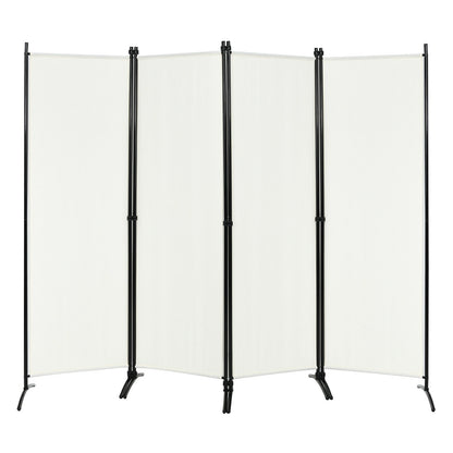 4-Panel Room Divider with Steel Frame, White Room Dividers White at Gallery Canada