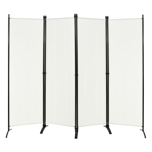 4-Panel Room Divider with Steel Frame, White Room Dividers White at Gallery Canada