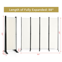 Thumbnail for 5.6 Feet 4 Panel Room Divider with Steel Frame - Gallery View 4 of 10