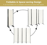 Thumbnail for 5.6 Feet 4 Panel Room Divider with Steel Frame - Gallery View 5 of 10