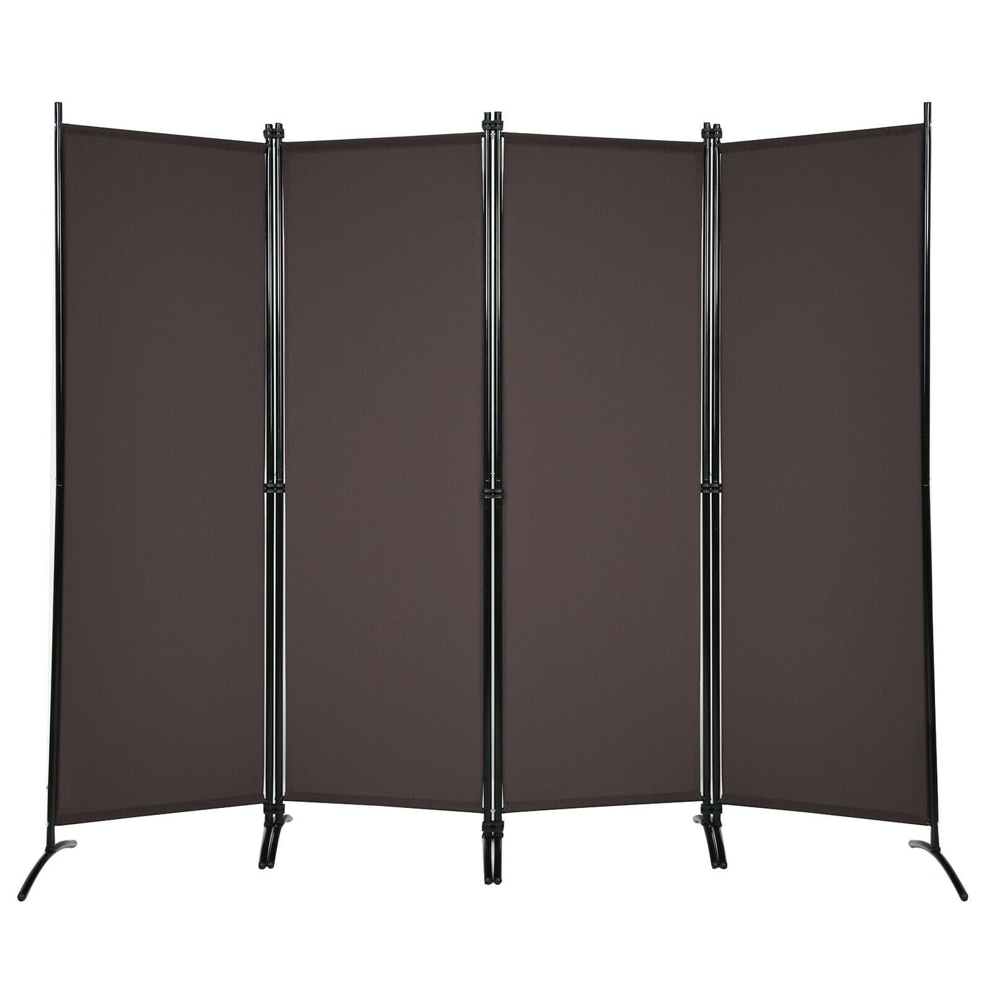 4-Panel Room Divider, Steel Frame, Brown Room Dividers Brown at Gallery Canada