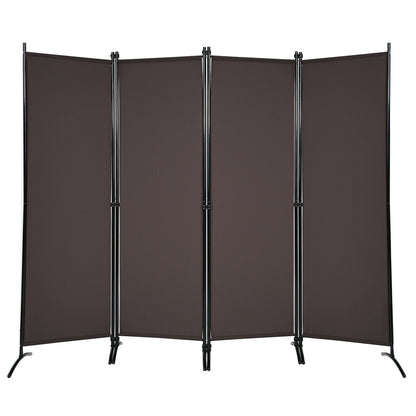 4-Panel Room Divider, Steel Frame, Brown Room Dividers Brown at Gallery Canada