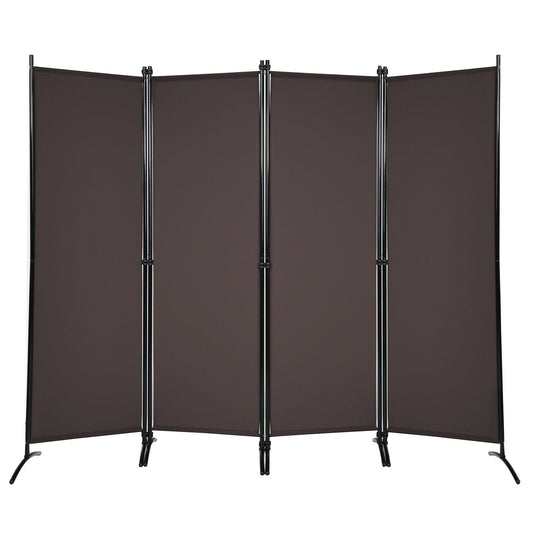 4-Panel  Room Divider with Steel Frame, Brown at Gallery Canada