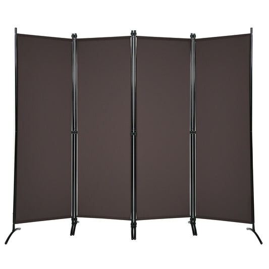 4-Panel Room Divider, Steel Frame, Brown Room Dividers Brown at Gallery Canada