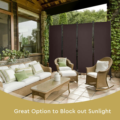 4-Panel Room Divider, Steel Frame, Brown Room Dividers at Gallery Canada