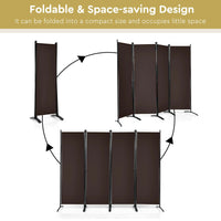 Thumbnail for 5.6 Feet 4 Panel Room Divider with Steel Frame - Gallery View 5 of 10