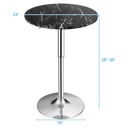Round Height Adjustable Bistro Bar Table Black, Black