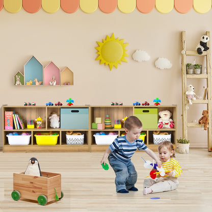 Kids 2-Shelf Bookcase 5-Cube Wood Toy Storage Cabinet Organizer, Natural - Gallery Canada