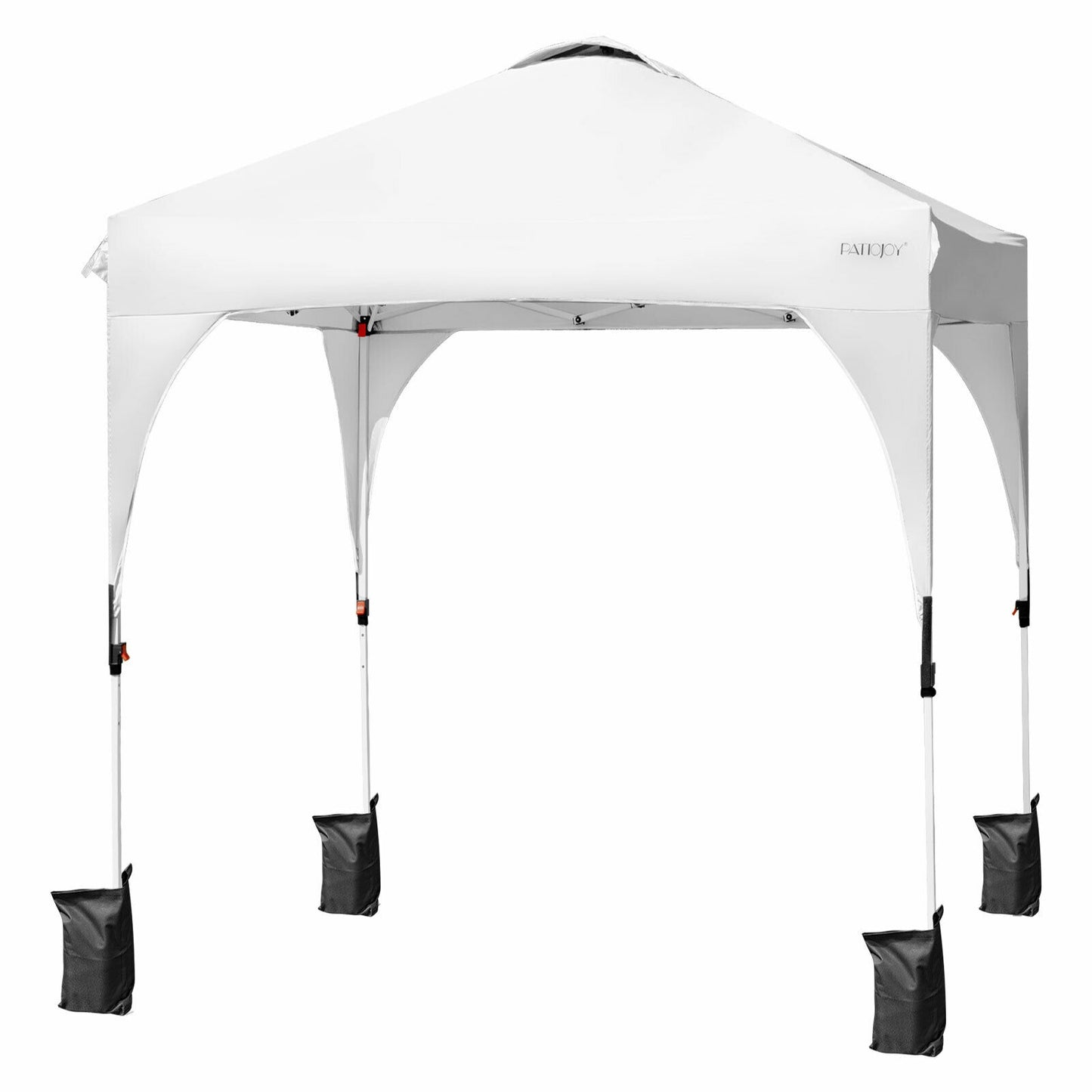 6.6 x 6.6 FT Pop Up Height Adjustable Canopy Tent with Roller Bag, White Canopies at Gallery Canada