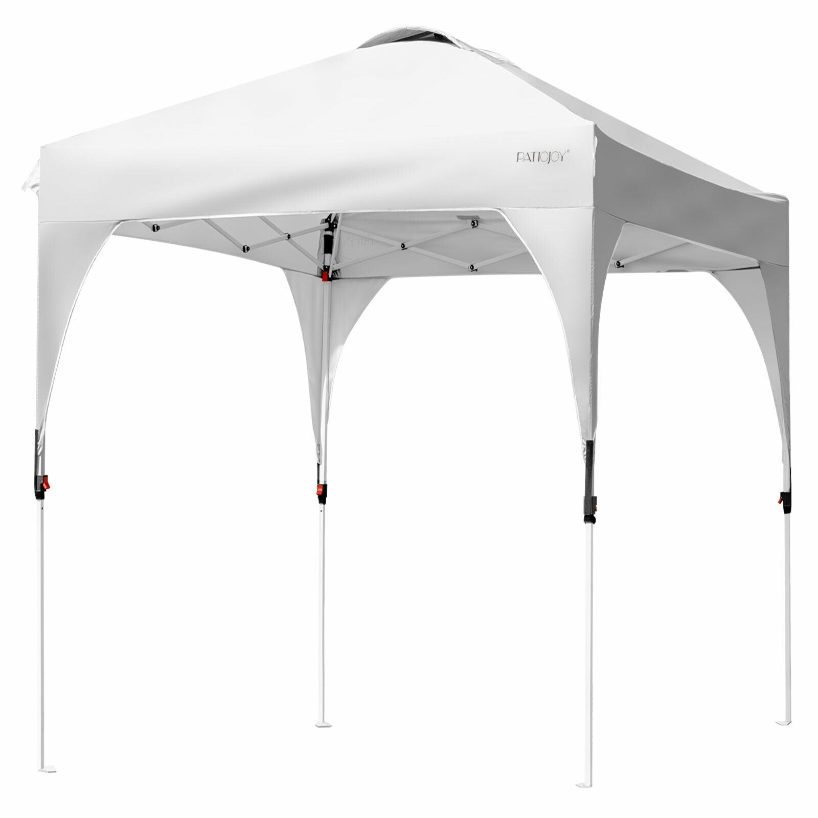 6.6 x 6.6 FT Pop Up Height Adjustable Canopy Tent with Roller Bag, White Canopies at Gallery Canada