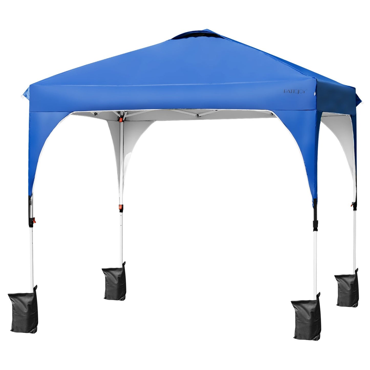 8 Feet x 8 Feet Outdoor Pop Up Tent Canopy Camping Sun Shelter with Roller Bag, Blue - Gallery Canada