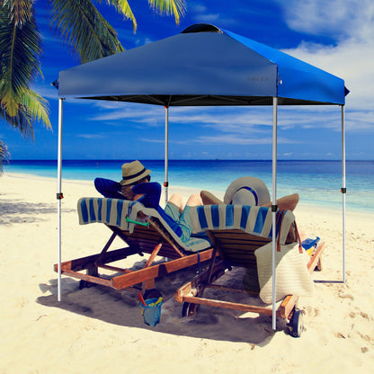 6.6 x 6.6 Feet Outdoor Pop-up Canopy Tent with Roller Bag, Blue Canopies at Gallery Canada