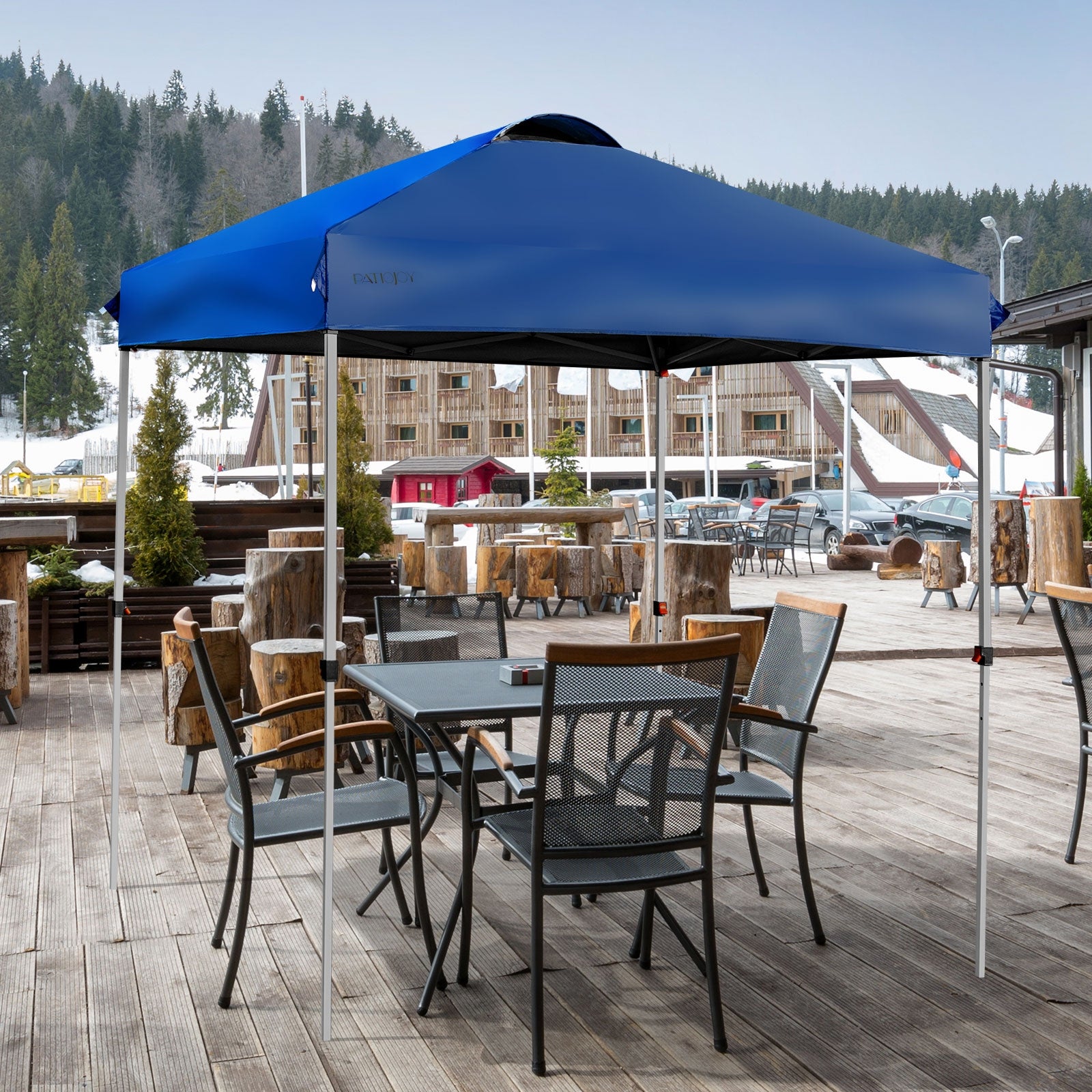 6.6 x 6.6 Feet Outdoor Pop-up Canopy Tent with Roller Bag, Blue Canopies at Gallery Canada