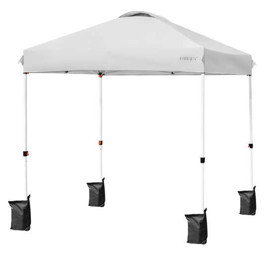 6.6 x 6.6 Feet Outdoor Pop-up Canopy Tent with Roller Bag, Gray - Gallery Canada