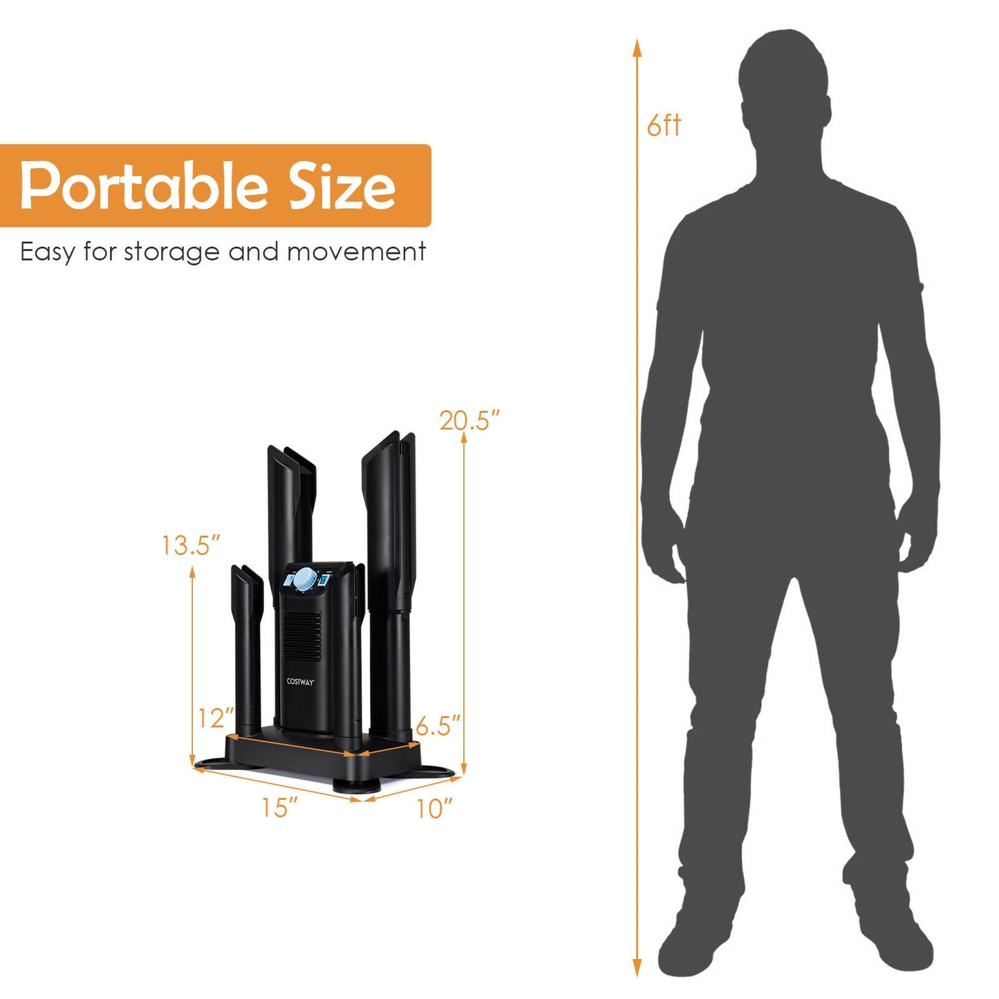 Electric Shoe Boot Dryer 4 Shoes with 180 Mins Timer Ozone Disinfection, Black Dryers at Gallery Canada
