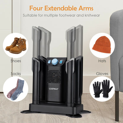 Electric Shoe Boot Dryer 4 Shoes with 180 Mins Timer Ozone Disinfection, Black Dryers at Gallery Canada