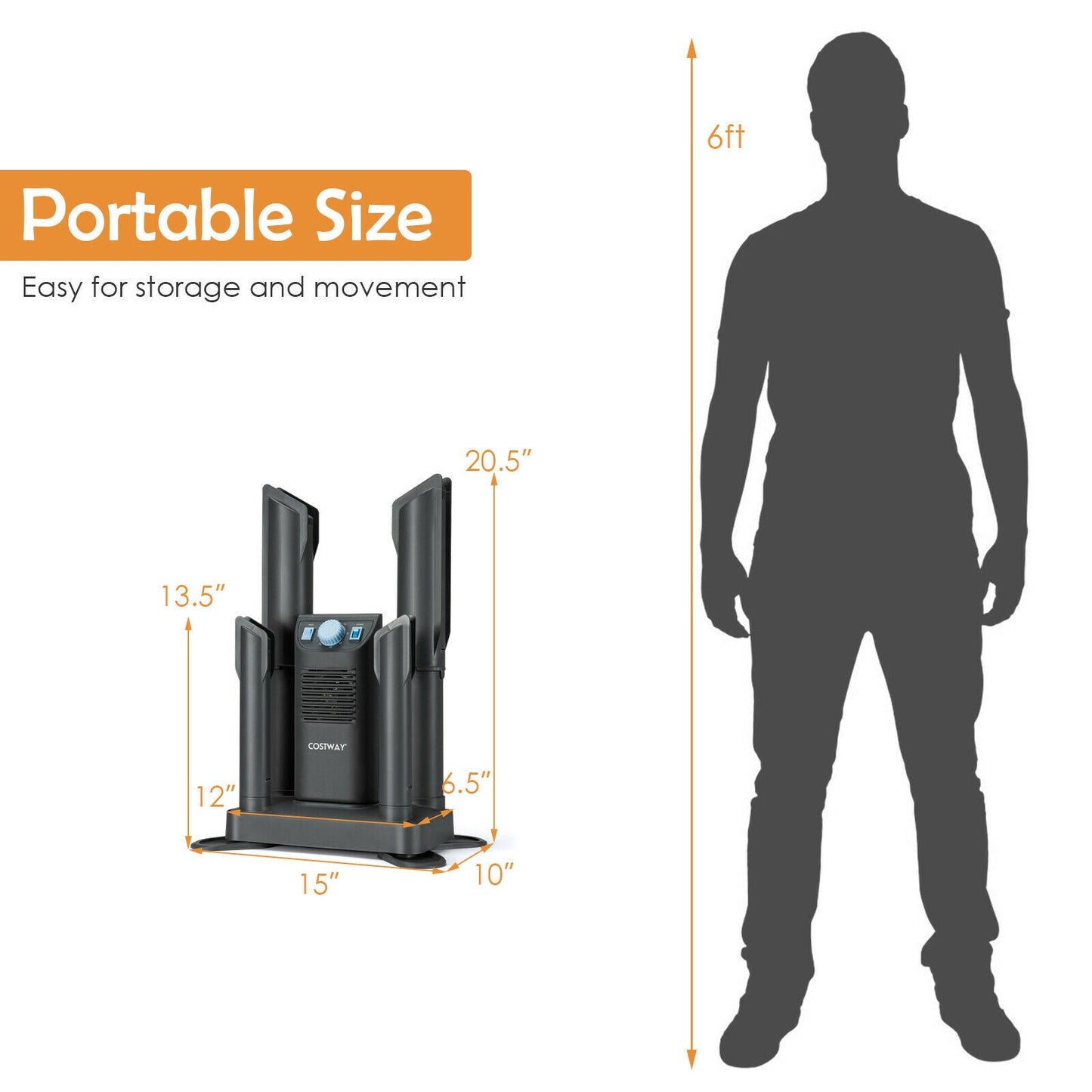 Electric Shoe Boot Dryer 4 Shoes with 180 Mins Timer Ozone Disinfection, Gray Dryers at Gallery Canada