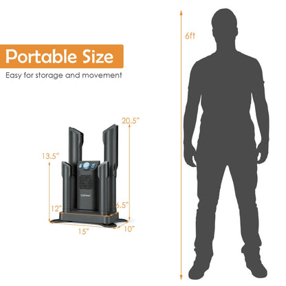 Electric Shoe Boot Dryer 4 Shoes with 180 Mins Timer Ozone Disinfection, Gray Dryers at Gallery Canada