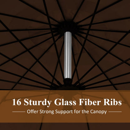 10 Feet Patio Offset Umbrella Market Hanging Umbrella for Backyard Poolside Lawn Garden, Tan Outdoor Umbrellas at Gallery Canada