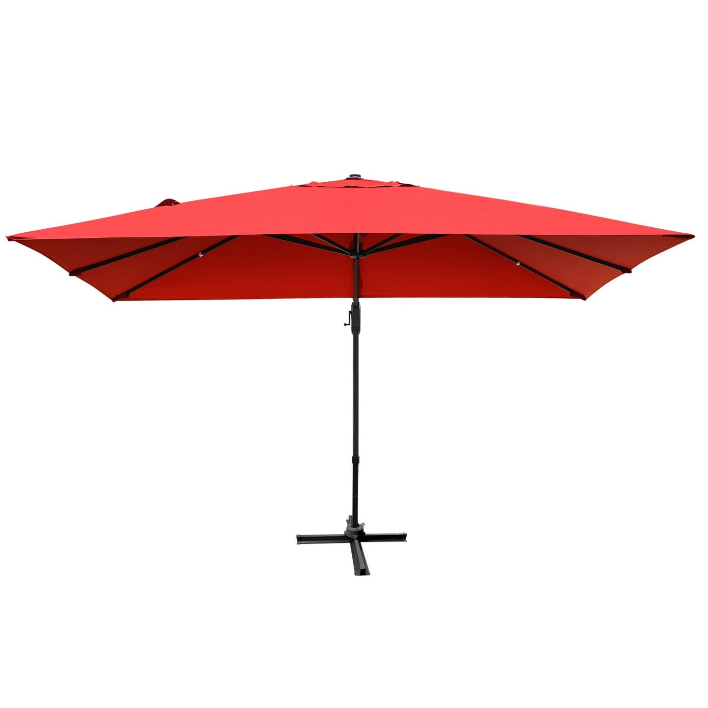 10 x13 Feet Rectangular Cantilever Umbrella with 360° Rotation Function, Red Outdoor Umbrellas at Gallery Canada