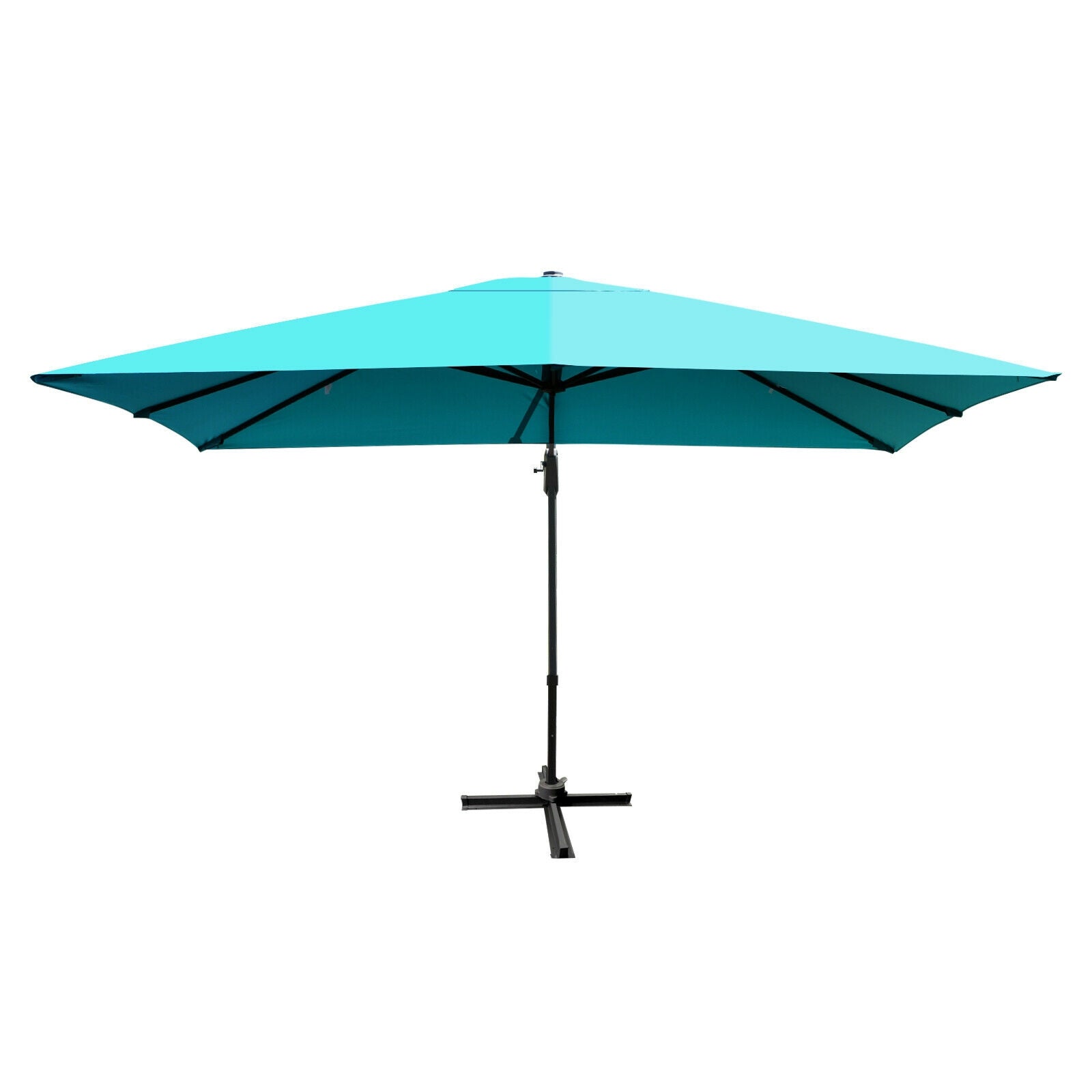 10 x13 Feet Rectangular Cantilever Umbrella with 360° Rotation Function, Turquoise Outdoor Umbrellas at Gallery Canada