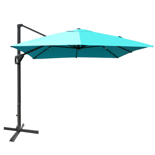10x13 Feet Rectangular Cantilever Umbrella, 360° Rotation, Turquoise Outdoor Umbrellas Turquoise at Gallery Canada