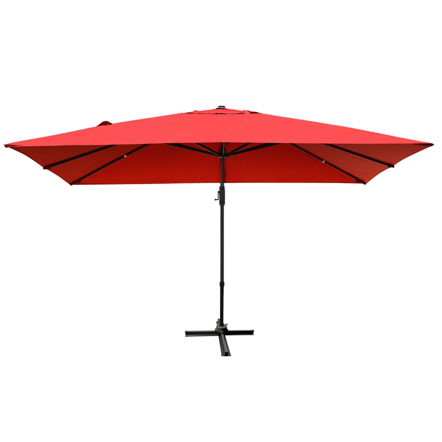 10 x13 Feet Rectangular Cantilever Umbrella with 360° Rotation Function, Orange Outdoor Umbrellas at Gallery Canada